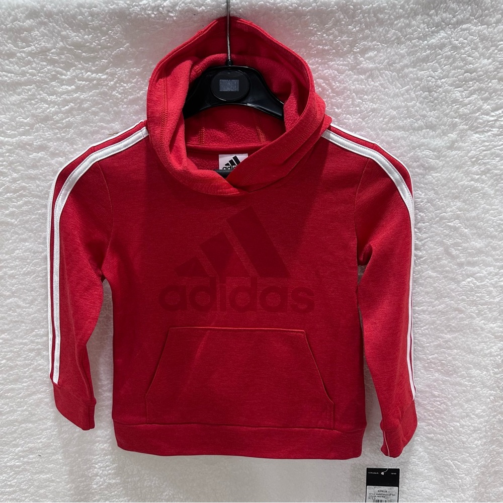 Boys Red Adidas Sweatshirt Hoodie